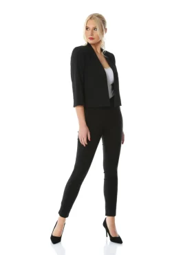Coats & Jackets>Roman Black 3/4 Sleeve Rochette Jacket MatteBlack