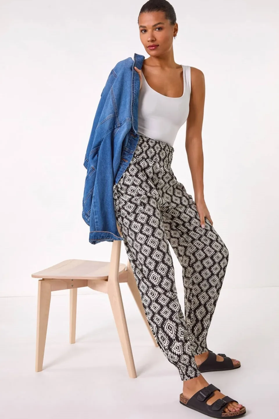 Trousers>Roman Black Abstract Tie Pocket Trousers