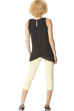 Tops>Roman Black Asymmetric Sleeveless Vest Top