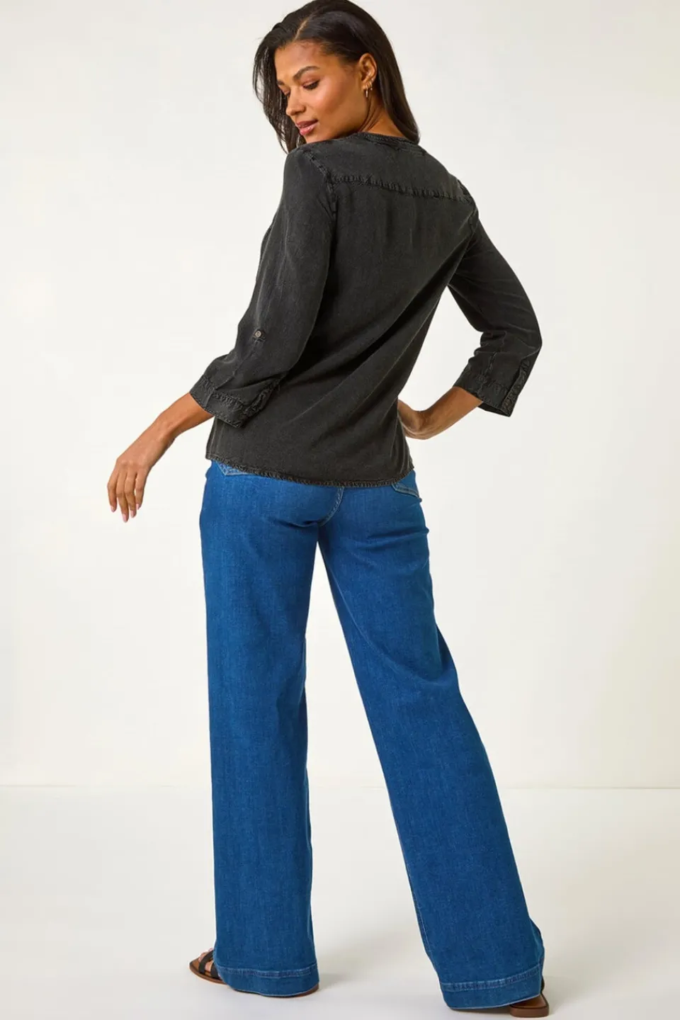 Tops>Roman Buttoned Pocket Shirt Black