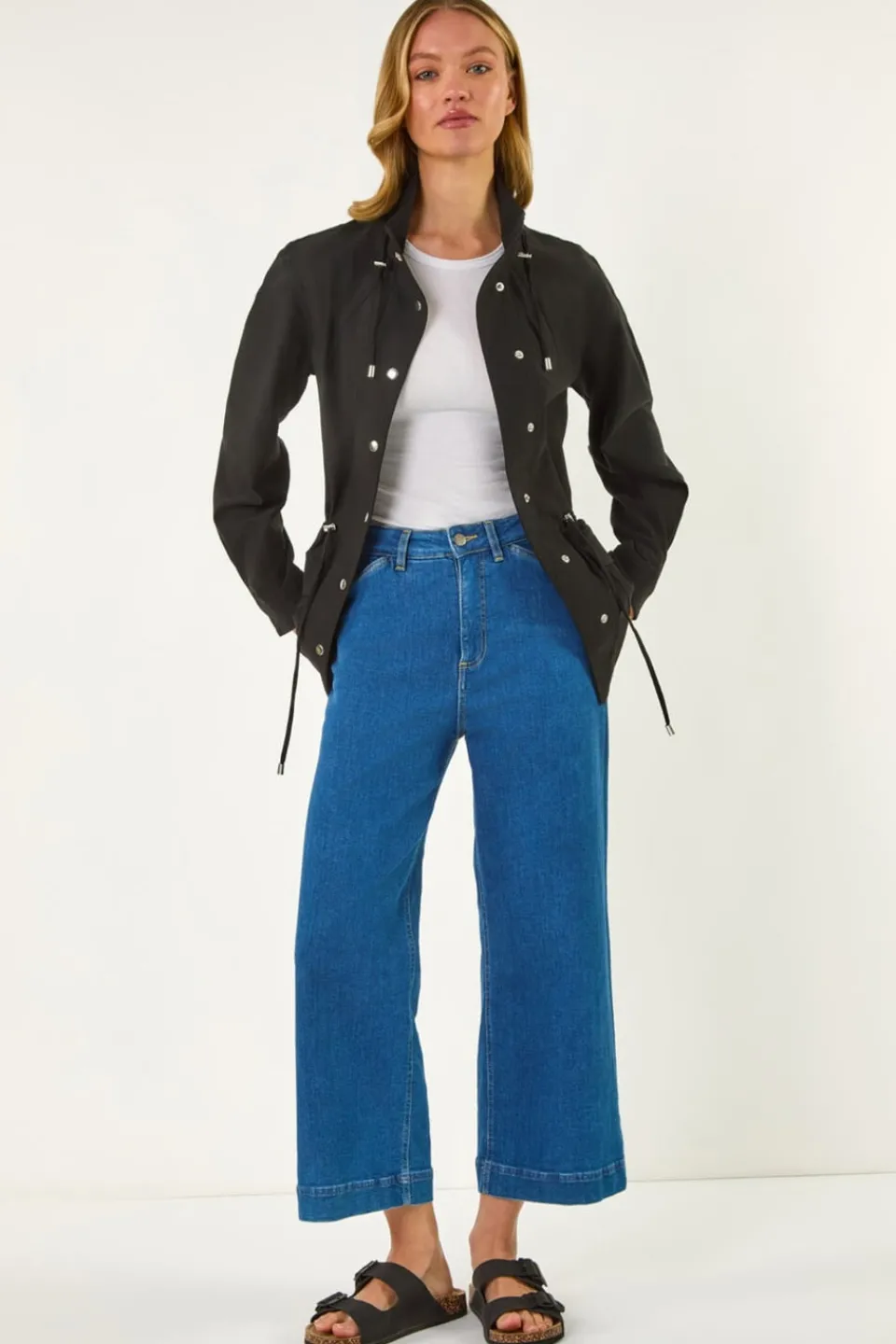 Coats & Jackets>Roman Black Buttoned Safari Jacket