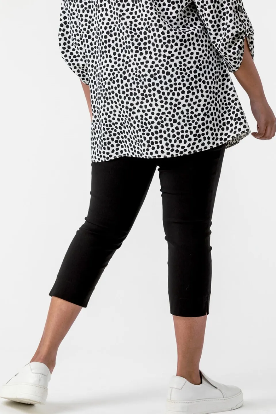 Trousers>Roman Curve Cropped Stretch Trouser Black