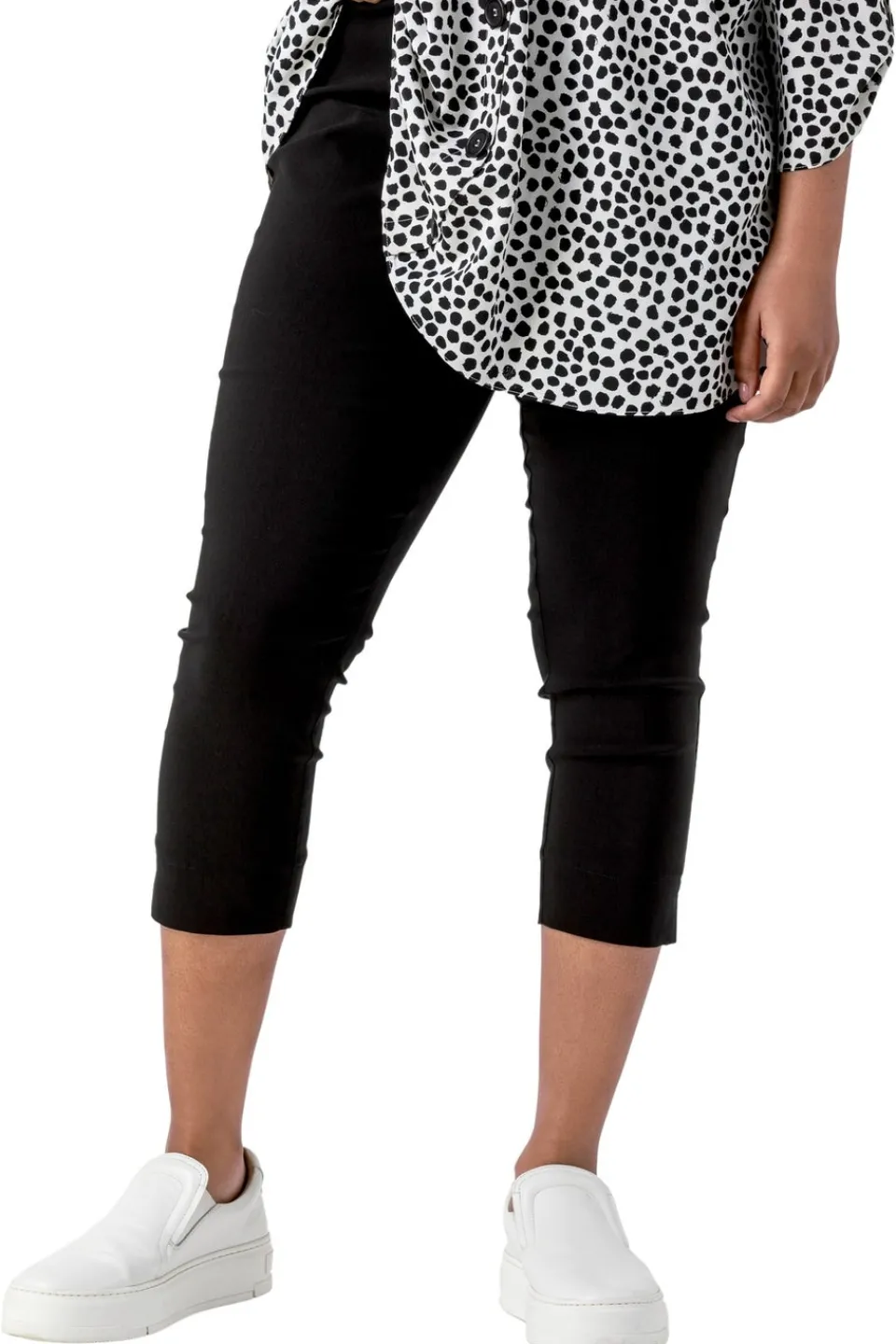 Trousers>Roman Curve Cropped Stretch Trouser Black
