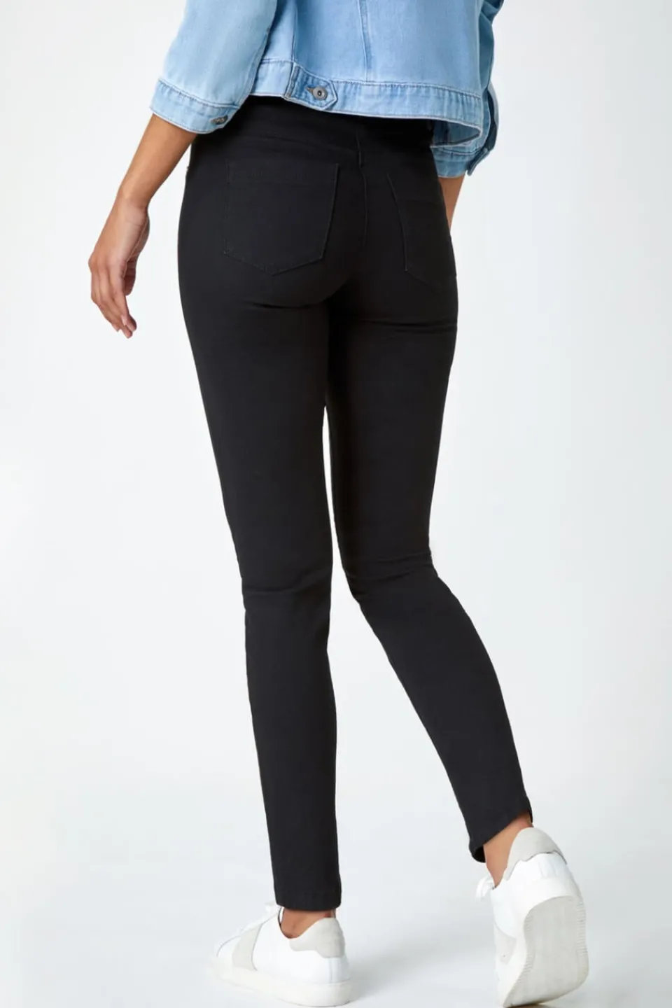 Jeans & Jeggings>Roman Elastic Waist 31" Denim Stretch Jegging Black
