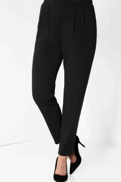 Trousers>Roman Jersey Stretch Elastic Waist Harem Trousers Black