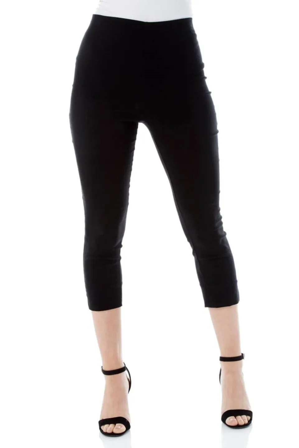 Trousers>Roman Petite Cropped Stretch Trouser Black