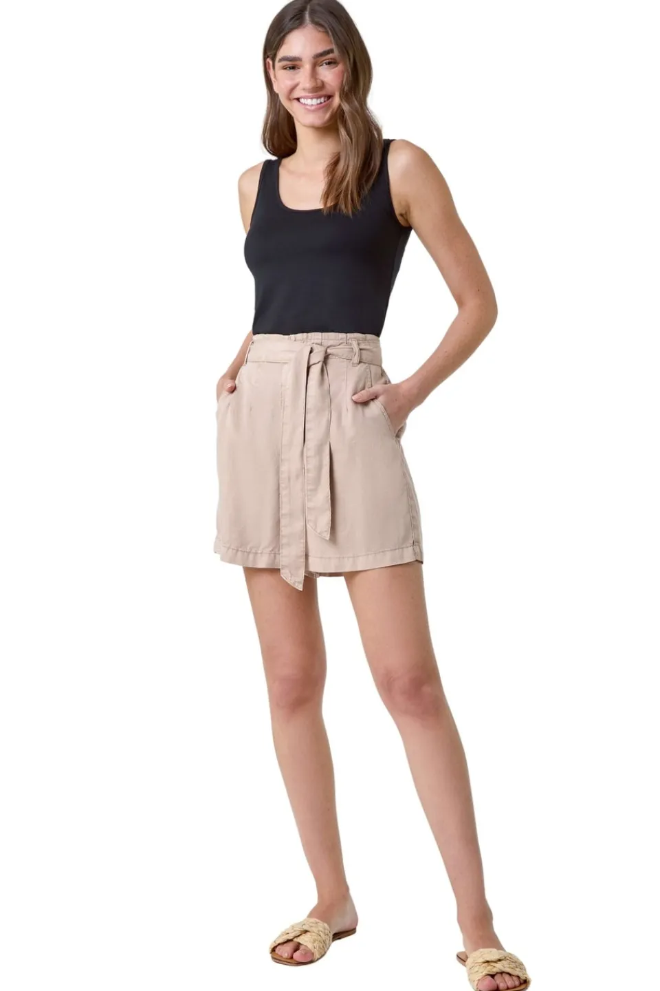 Tops>Roman Black Plain Stretch Jersey Vest Top