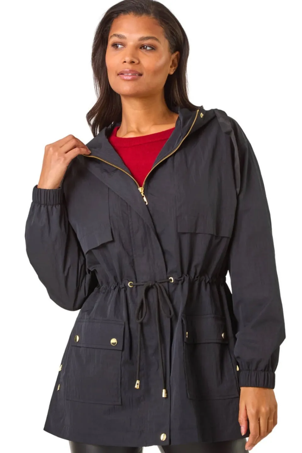 Coats & Jackets>Roman Shower Resistant Rain Jacket Black