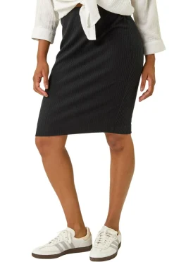 Skirts>Roman Black Soft Pencil Stretch Skirt