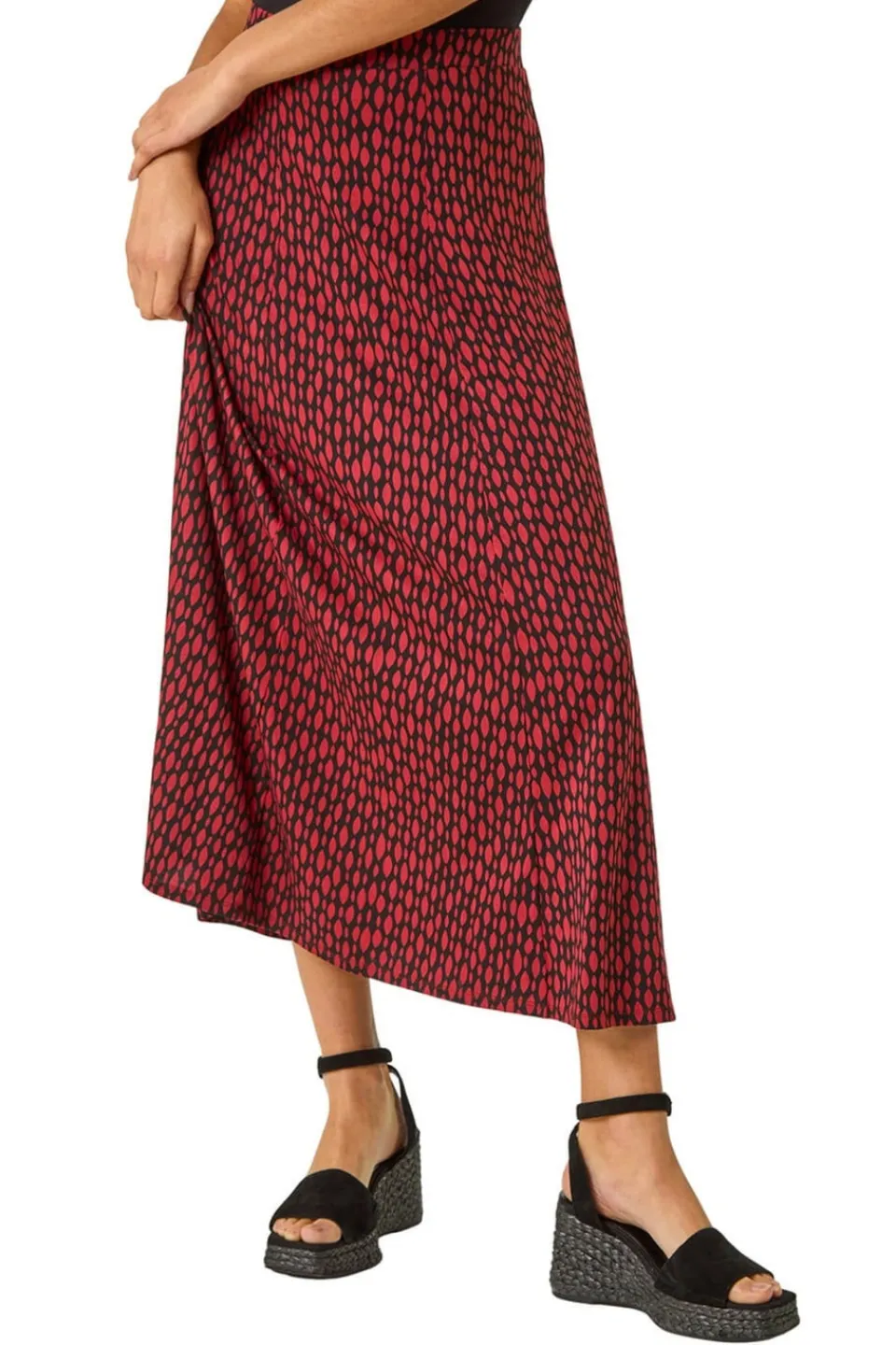 Skirts>Roman Black Tear Drop Panel Maxi Skirt
