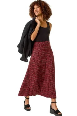 Skirts>Roman Black Tear Drop Panel Maxi Skirt