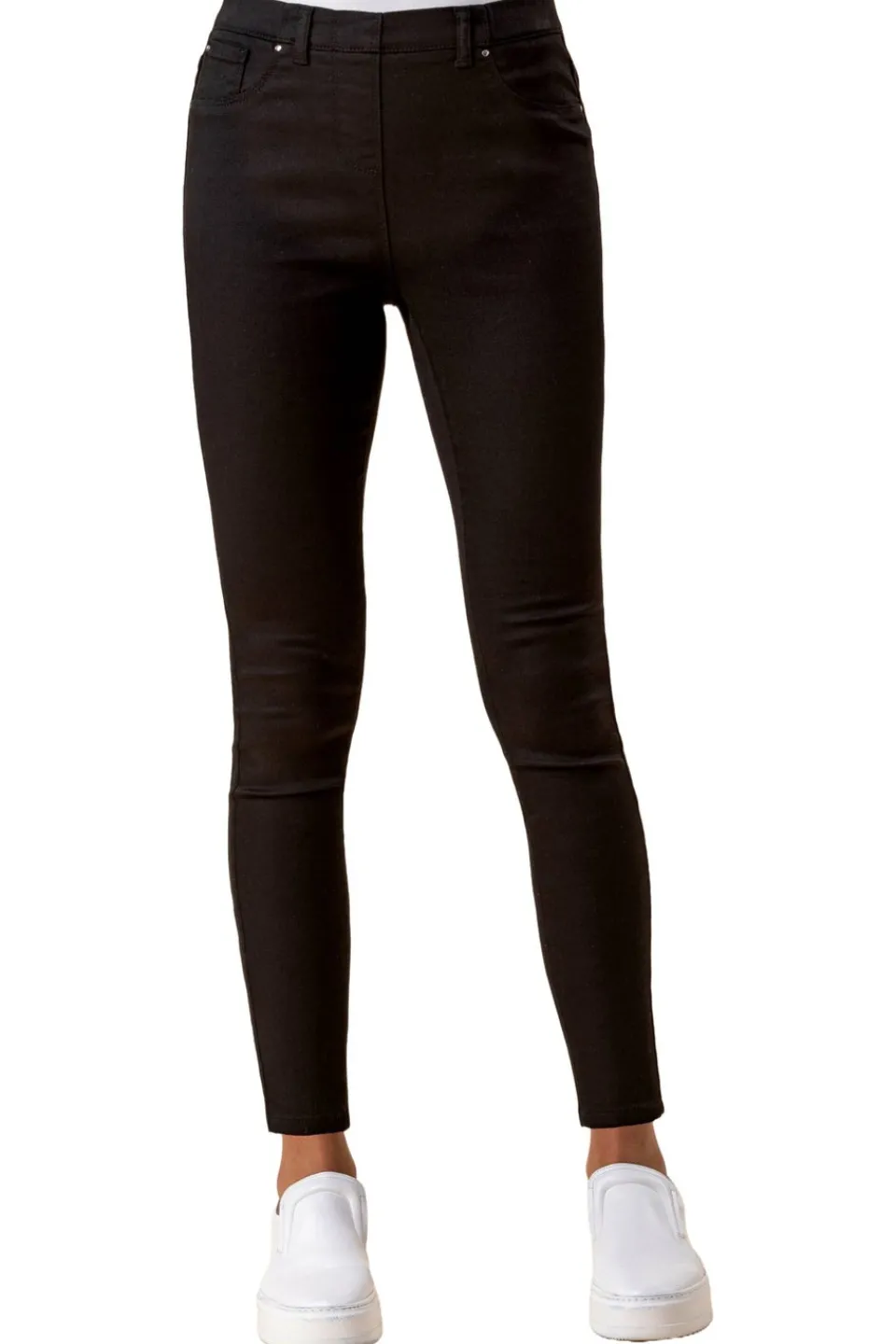 Jeans & Jeggings>Roman Black Ultimate Denim Cropped Jegging (29 Inch)