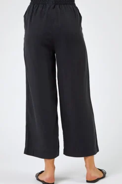 Trousers>Roman Waist Tie Detail Culottes Black
