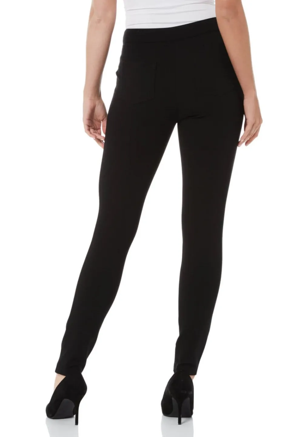 Trousers>Roman Black Zip Detail Stretch Trouser