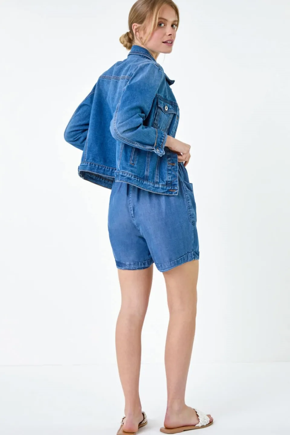 Coats & Jackets>Roman Classic Cotton Denim Jacket Blue