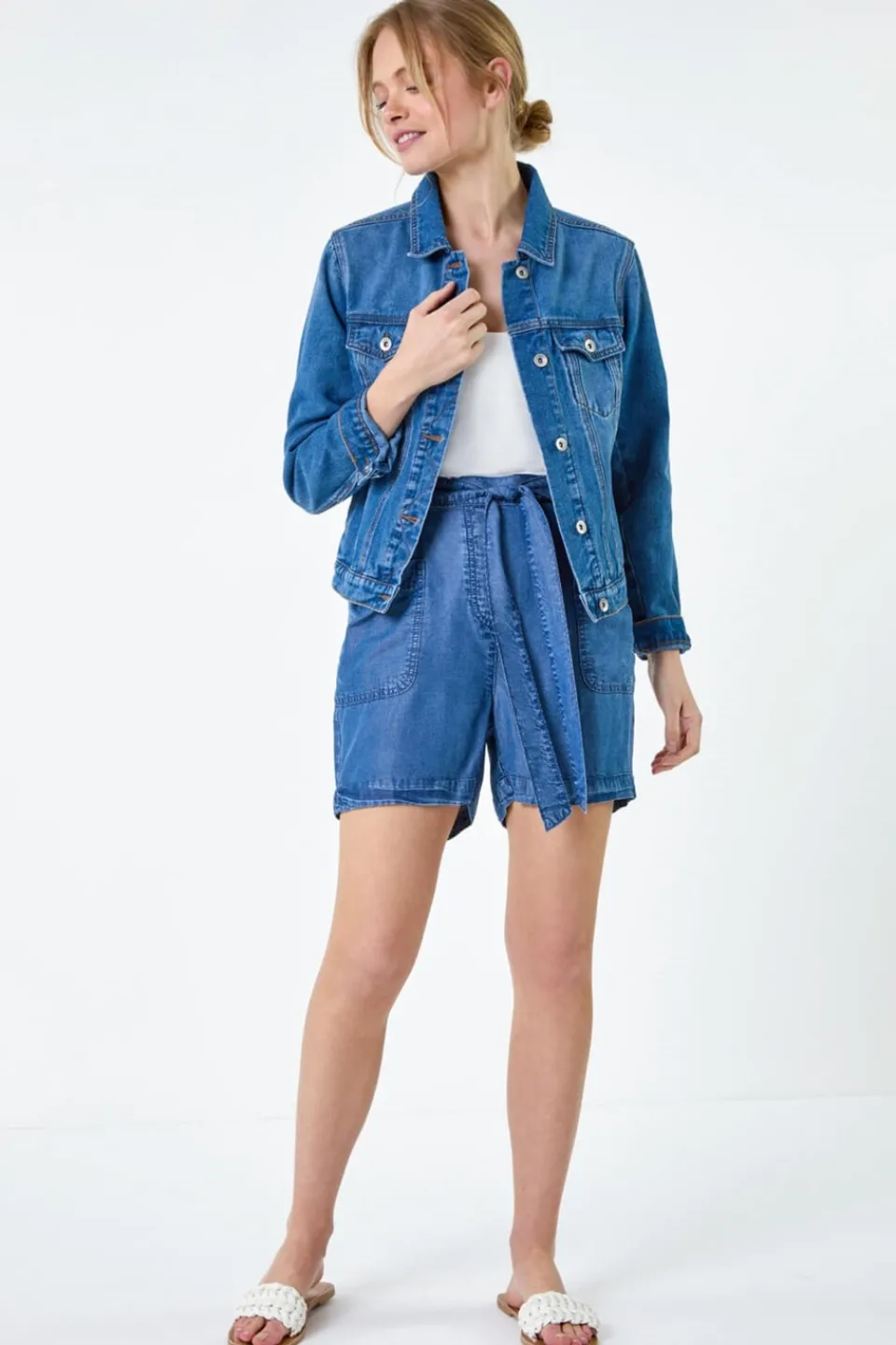 Coats & Jackets>Roman Classic Cotton Denim Jacket Blue