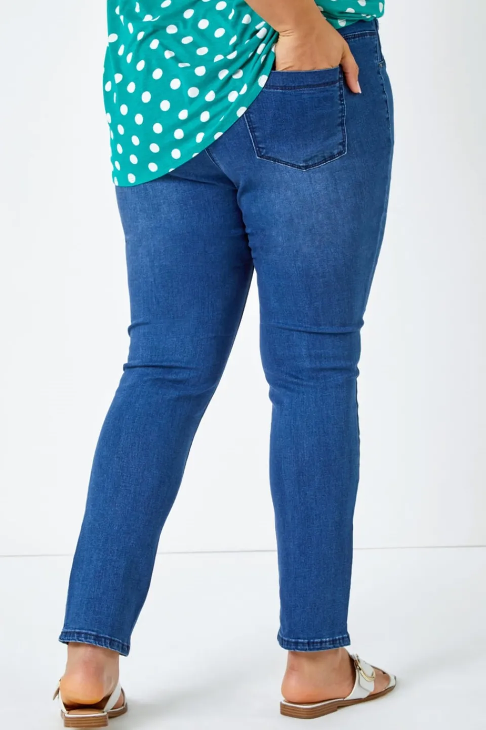 Jeans & Jeggings>Roman Blue Curve Stretch Denim Jegging