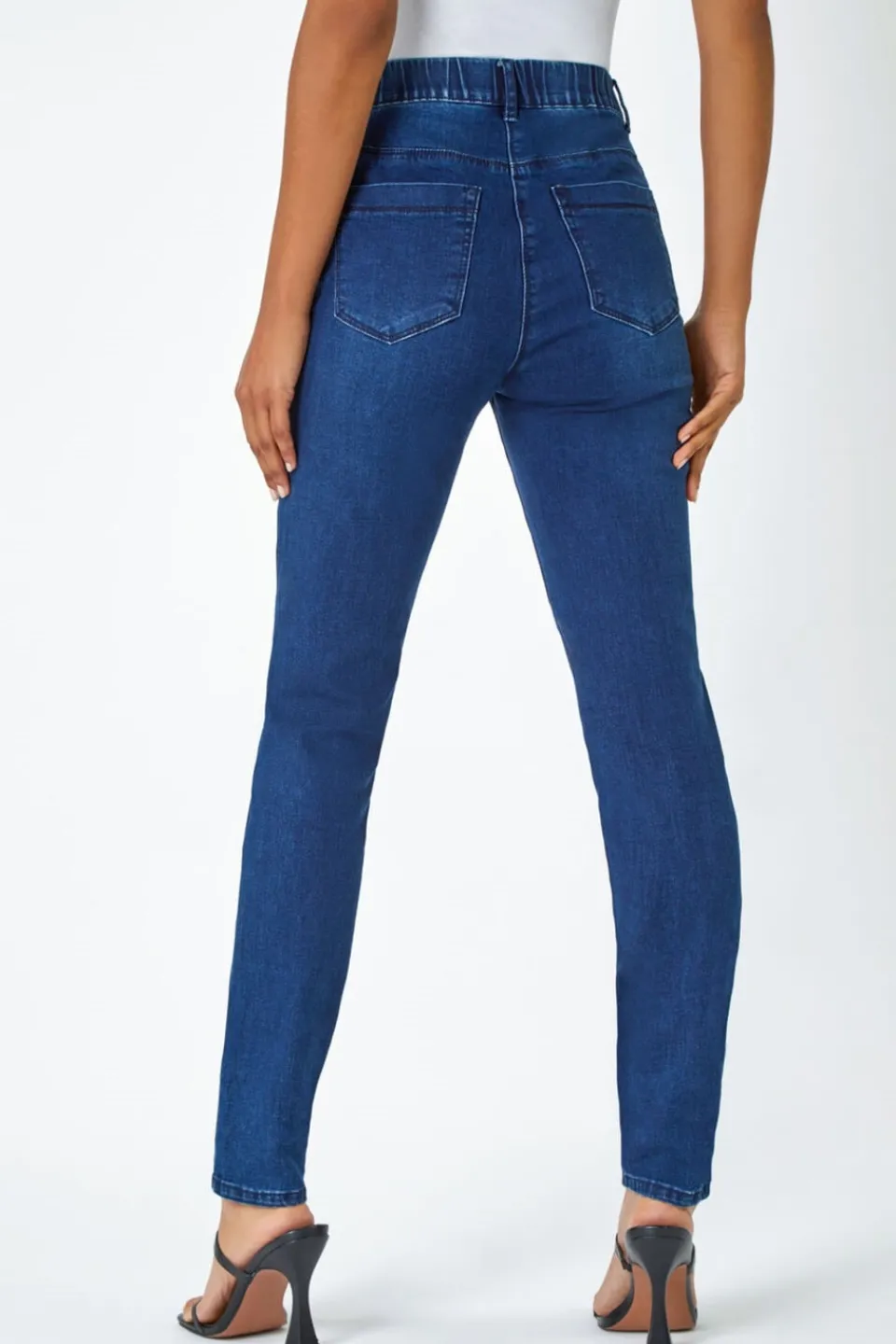 Jeans & Jeggings>Roman Elastic Waist 31" Denim Stretch Jegging Blue