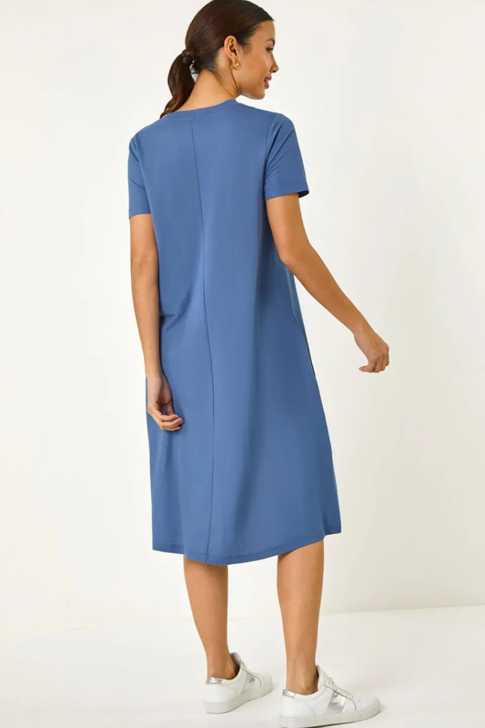 Dresses>Roman Blue Relaxed T-Shirt Jersey Dress