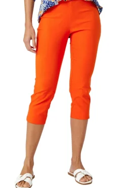 Trousers>Roman Burnt Orange Cropped Stretch Trouser Capri Summer Leggings 3/4 Pedal Pushers BurntOrange