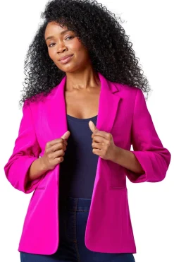 Coats & Jackets>Roman Candy Pink Classic Stretch Blazer 03Pink