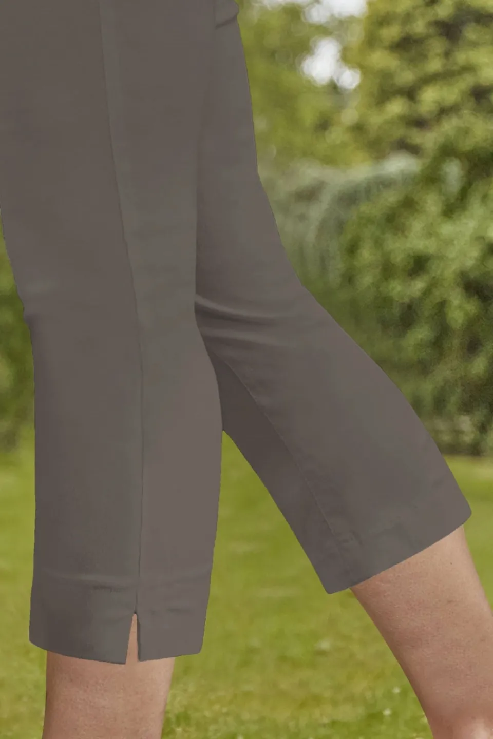 Trousers>Roman Cropped Stretch Trouser Capri Summer Leggings 3/4 Pedal Pushers Chocolate