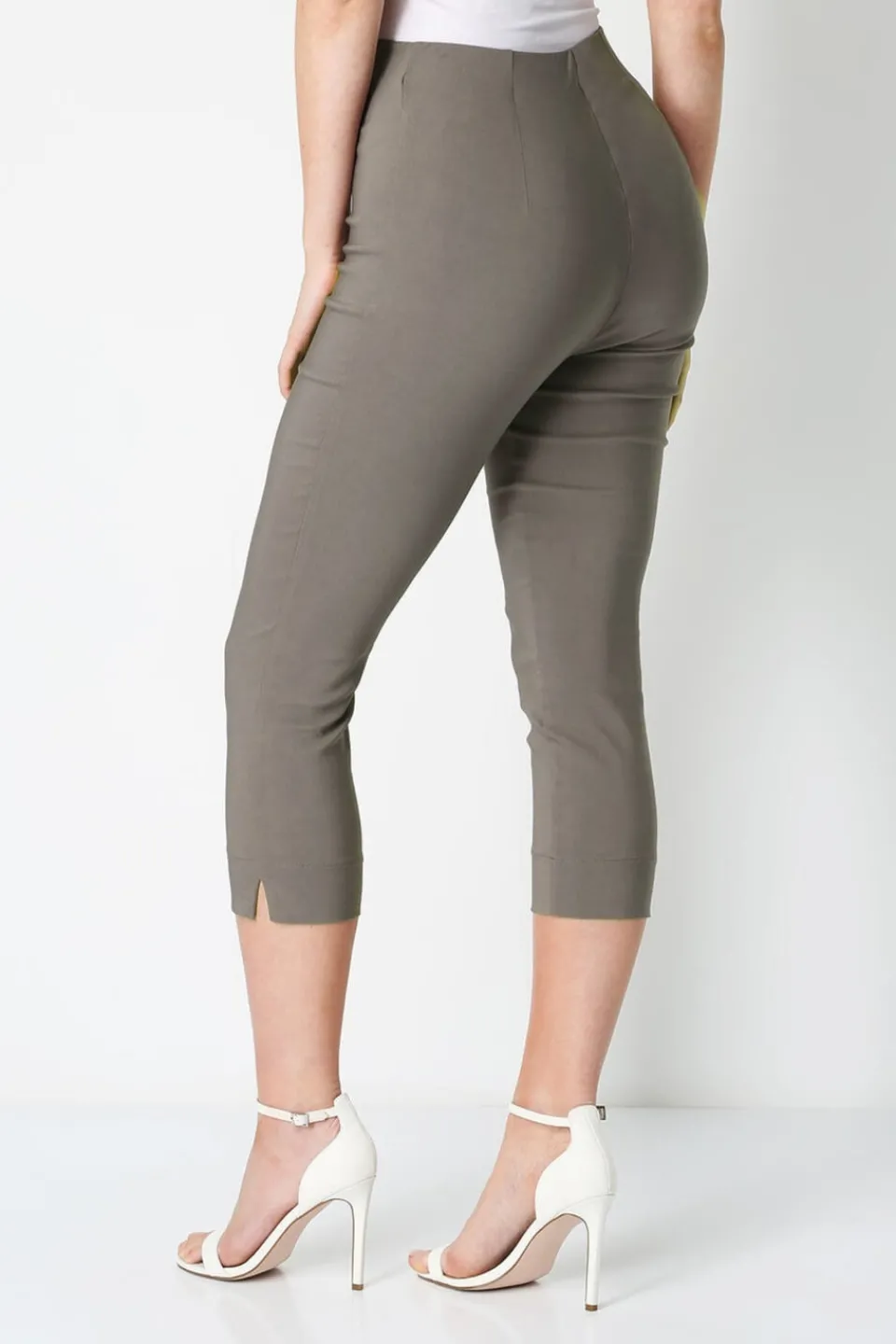 Trousers>Roman Cropped Stretch Trouser Capri Summer Leggings 3/4 Pedal Pushers Chocolate