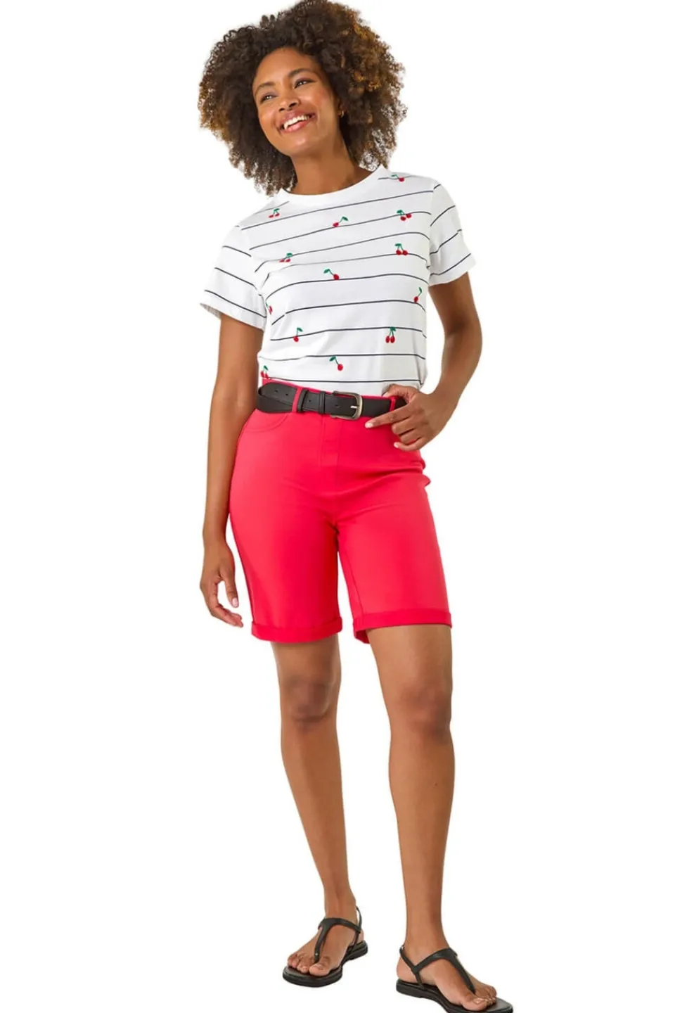 Shorts>Roman Coral Turn Up Stretch Shorts