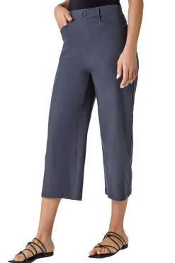 Trousers>Roman Dark Grey Cropped Stretch Culotte