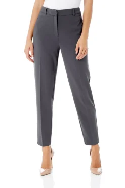 Trousers>Roman Dark Grey Short Straight Leg Stretch Trouser DarkGrey
