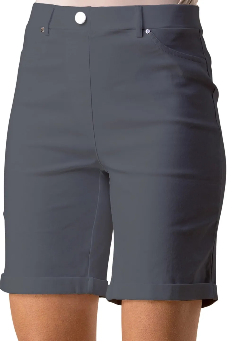 Shorts>Roman Dark Grey Turn Up Stretch Shorts DarkGrey