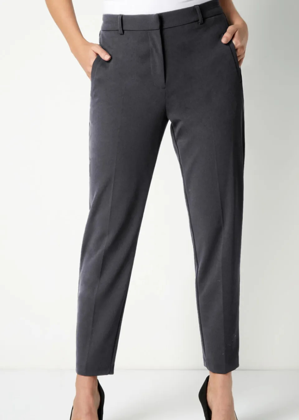 Trousers>Roman Straight Leg Stretch Trouser Dark-Grey