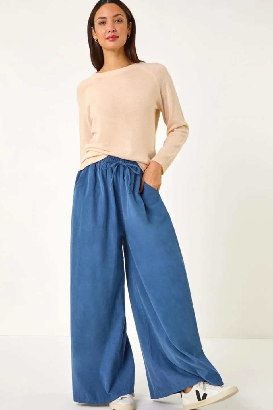 Trousers>Roman Denim Baby Corduroy Wide Leg Trousers