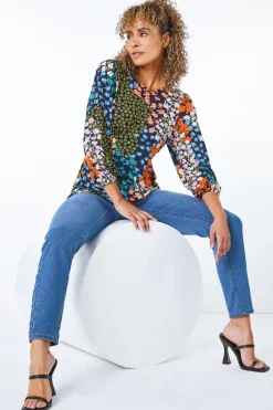 Jeans & Jeggings>Roman Denim Blue Petite Stretch Denim Elastic Waist Jegging BlueDenim