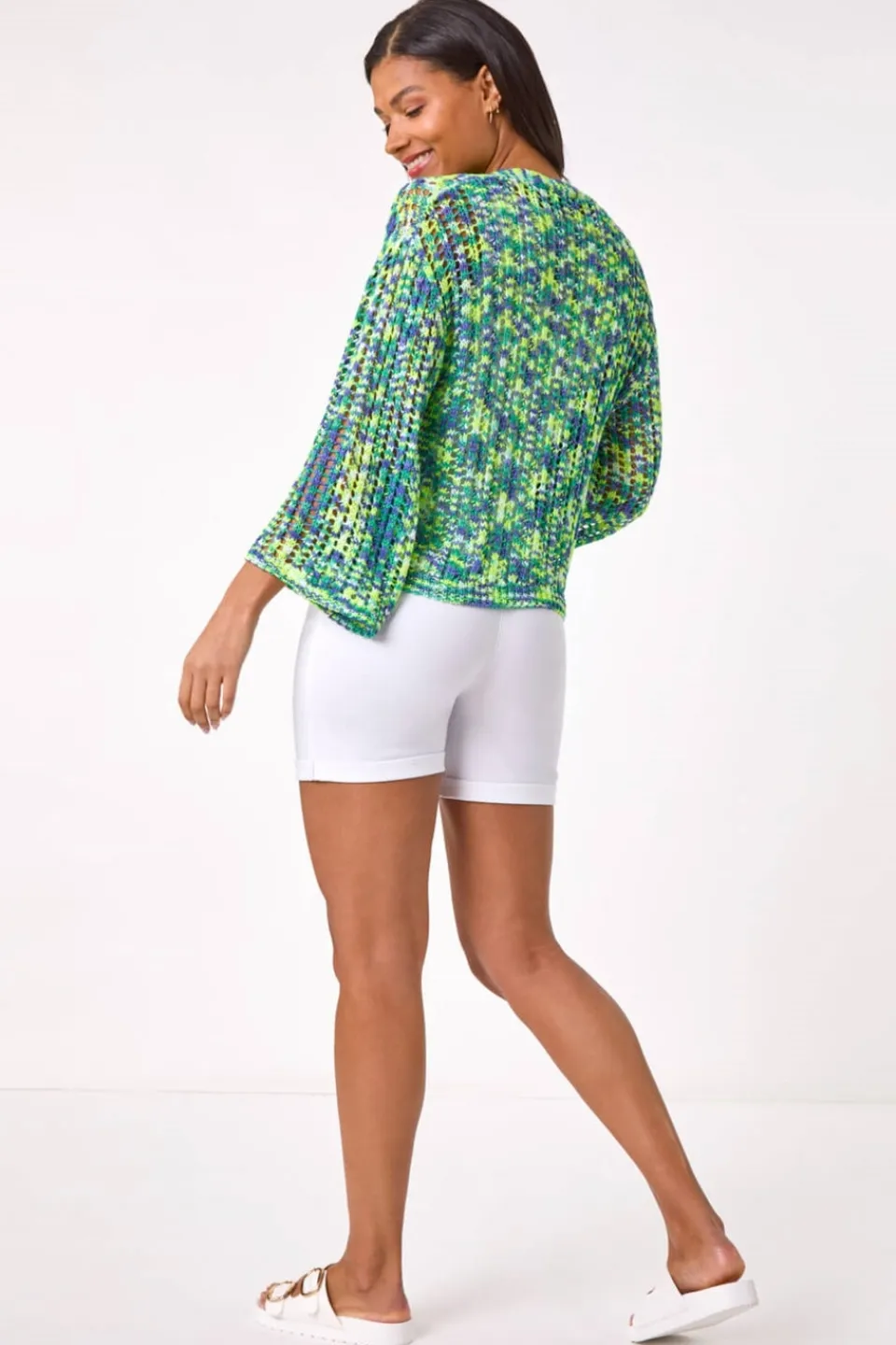 Tops>Roman Denim Blue Spacedye Knit Cardigan
