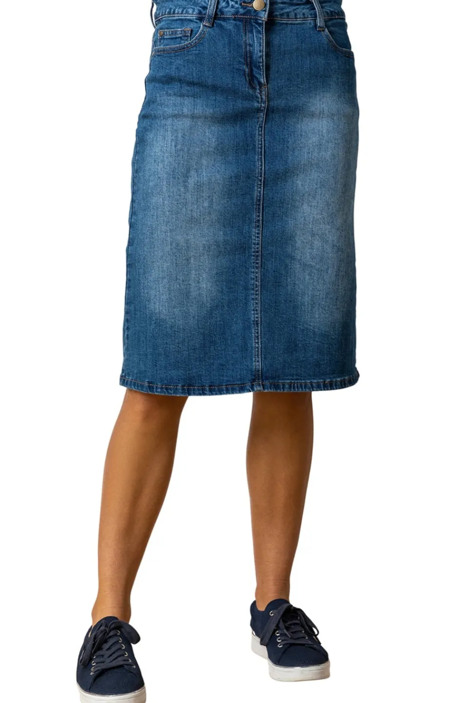Skirts>Roman Cotton Stretch A line Skirt Denim