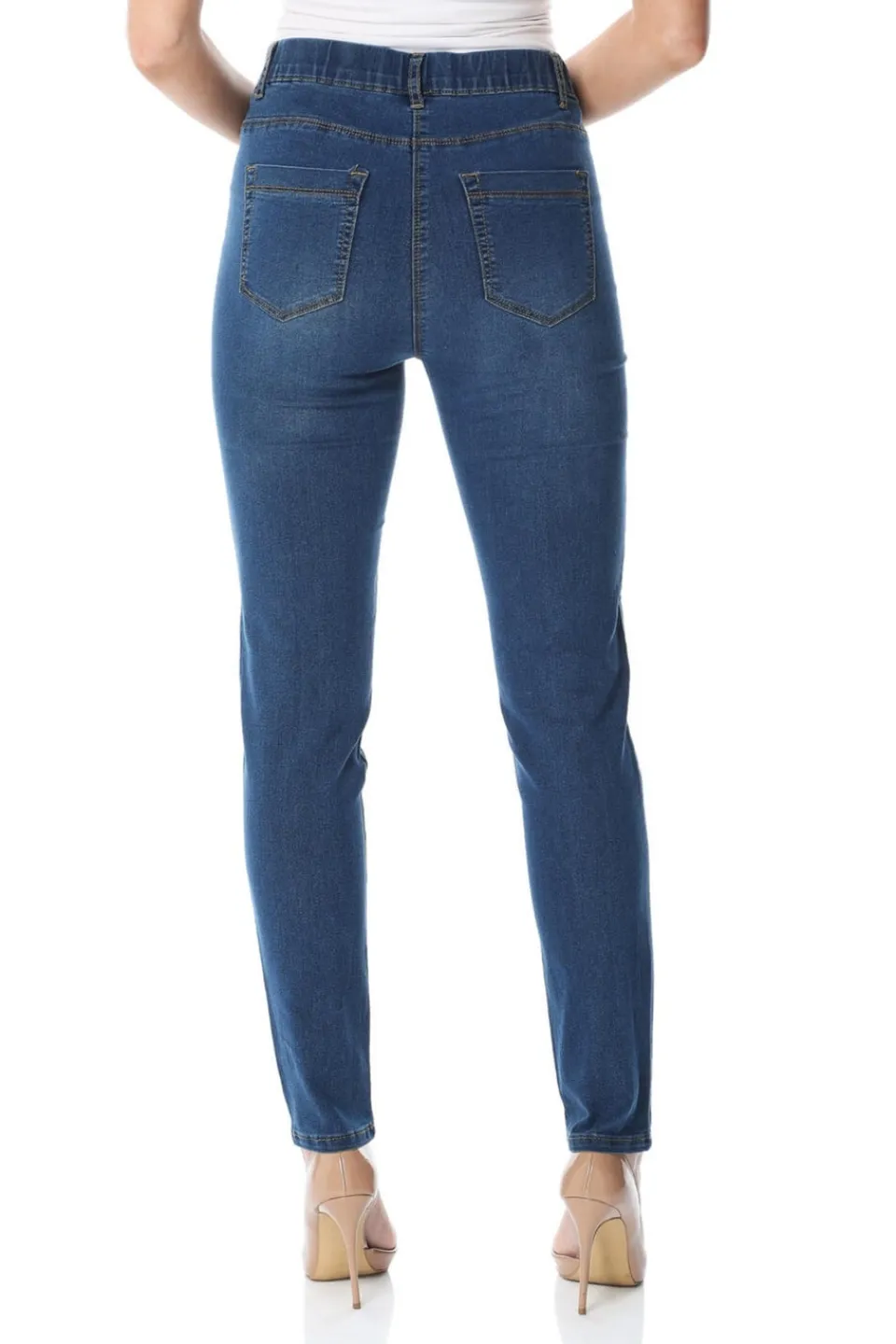 Jeans & Jeggings>Roman Elastic Waist 31" Stretch Jegging Denim