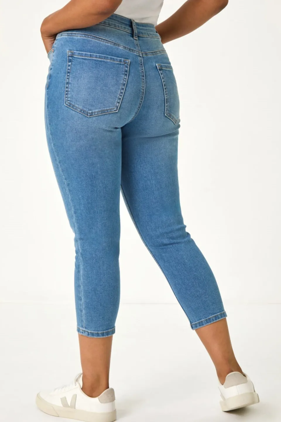 Jeans & Jeggings>Roman Denim Petite Slim Crop Stretch Jeans