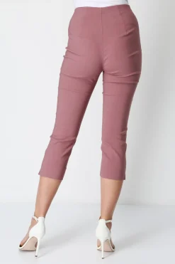 Trousers>Roman Dusky Pink Cropped Stretch Trouser Capri Summer Leggings 3/4 Pedal Pushers DustyPink