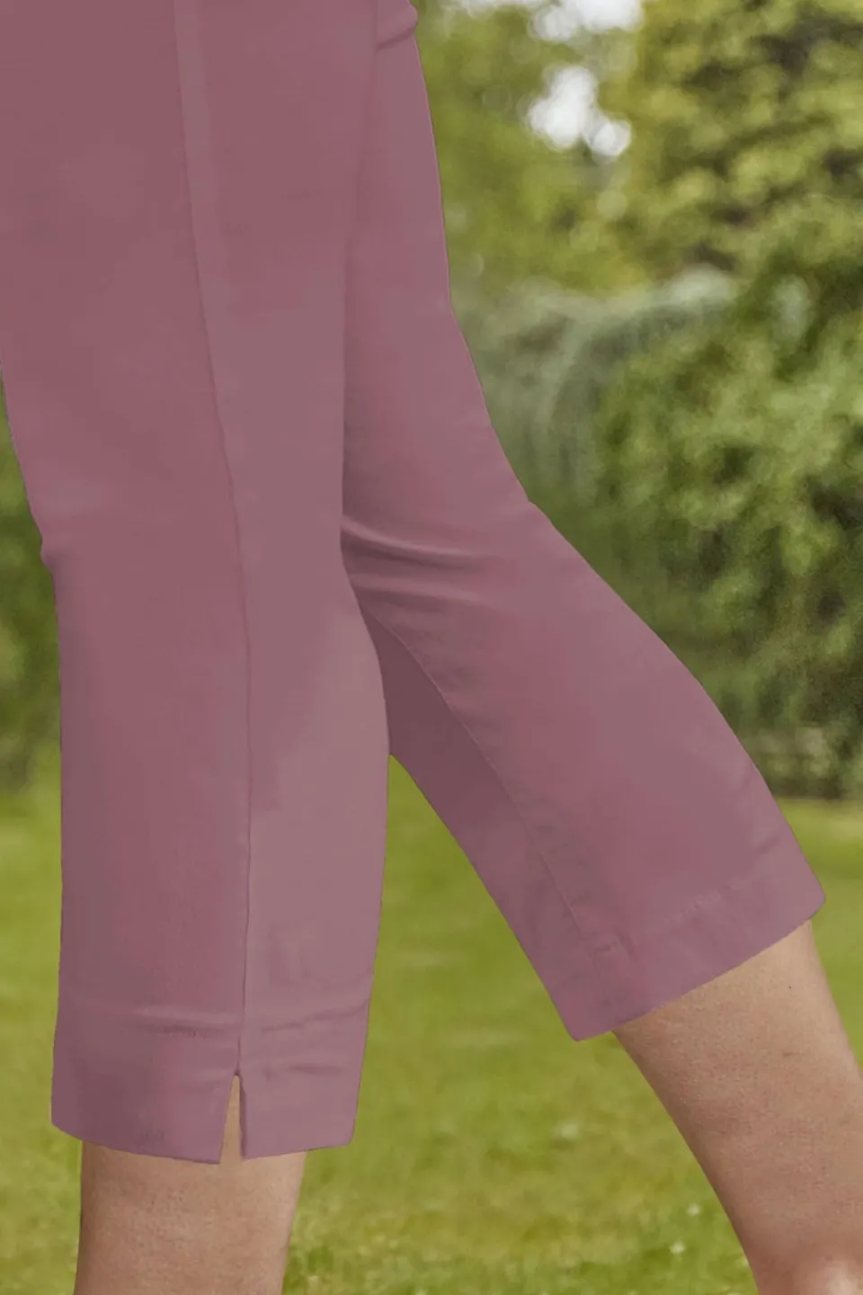 Trousers>Roman Dusky Pink Cropped Stretch Trouser Capri Summer Leggings 3/4 Pedal Pushers DustyPink