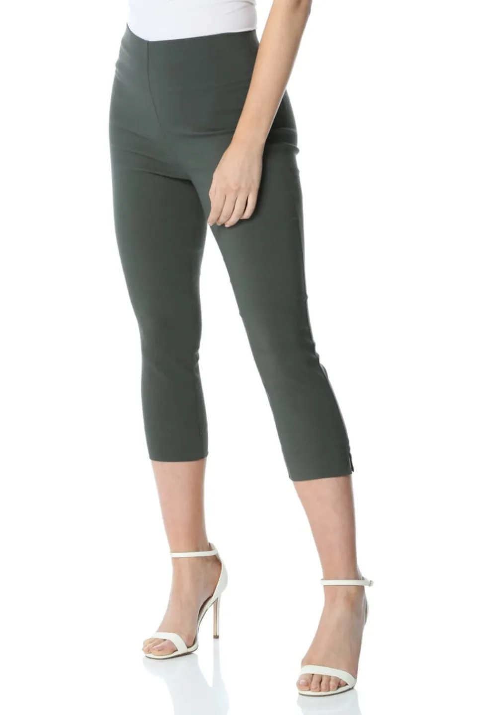 Trousers>Roman Cropped Stretch Trouser Capri Summer Leggings 3/4 Pedal Pushers Forest