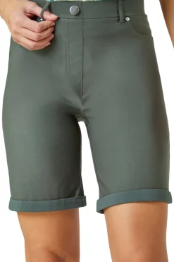 Shorts>Roman Elastic Waist Turn Up Stretch Shorts Forest