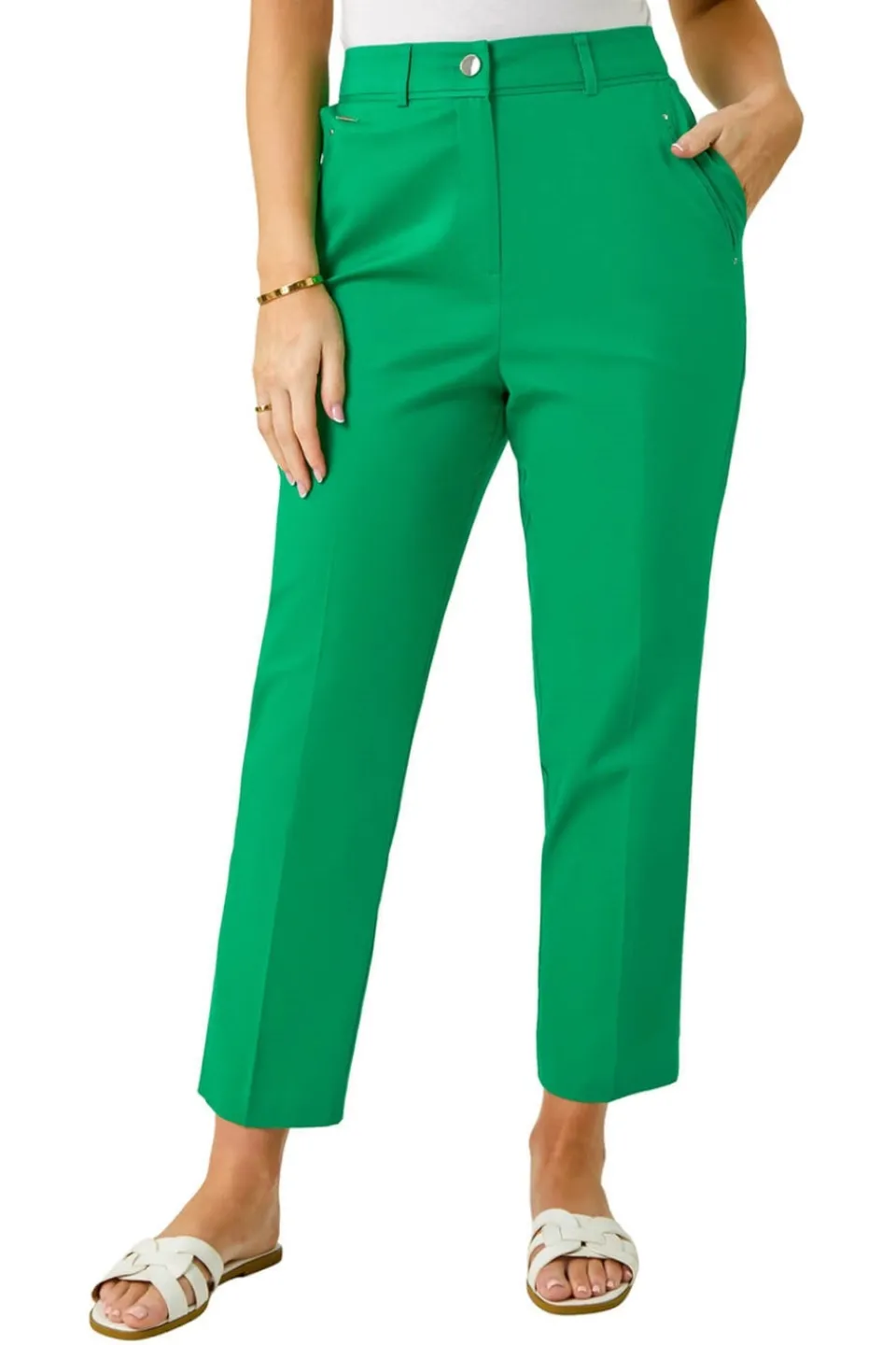 Trousers>Roman Green Petite Tapered Stretch Trouser