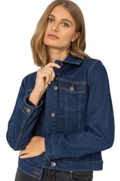 Coats & Jackets>Roman Indigo Classic Cotton Denim Jacket 005LIndigo