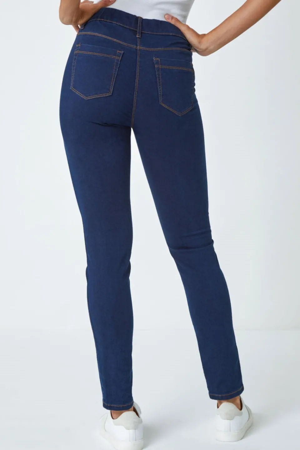 Jeans & Jeggings>Roman Elastic Waist 31" Denim Stretch Jegging Indigo