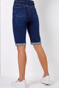 Shorts>Roman Essential Stretch Knee Length Shorts Indigo
