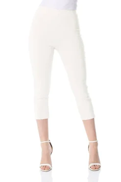 Trousers>Roman Cropped Stretch Trouser Capri Summer Leggings 3/4 Pedal Pushers Ivory