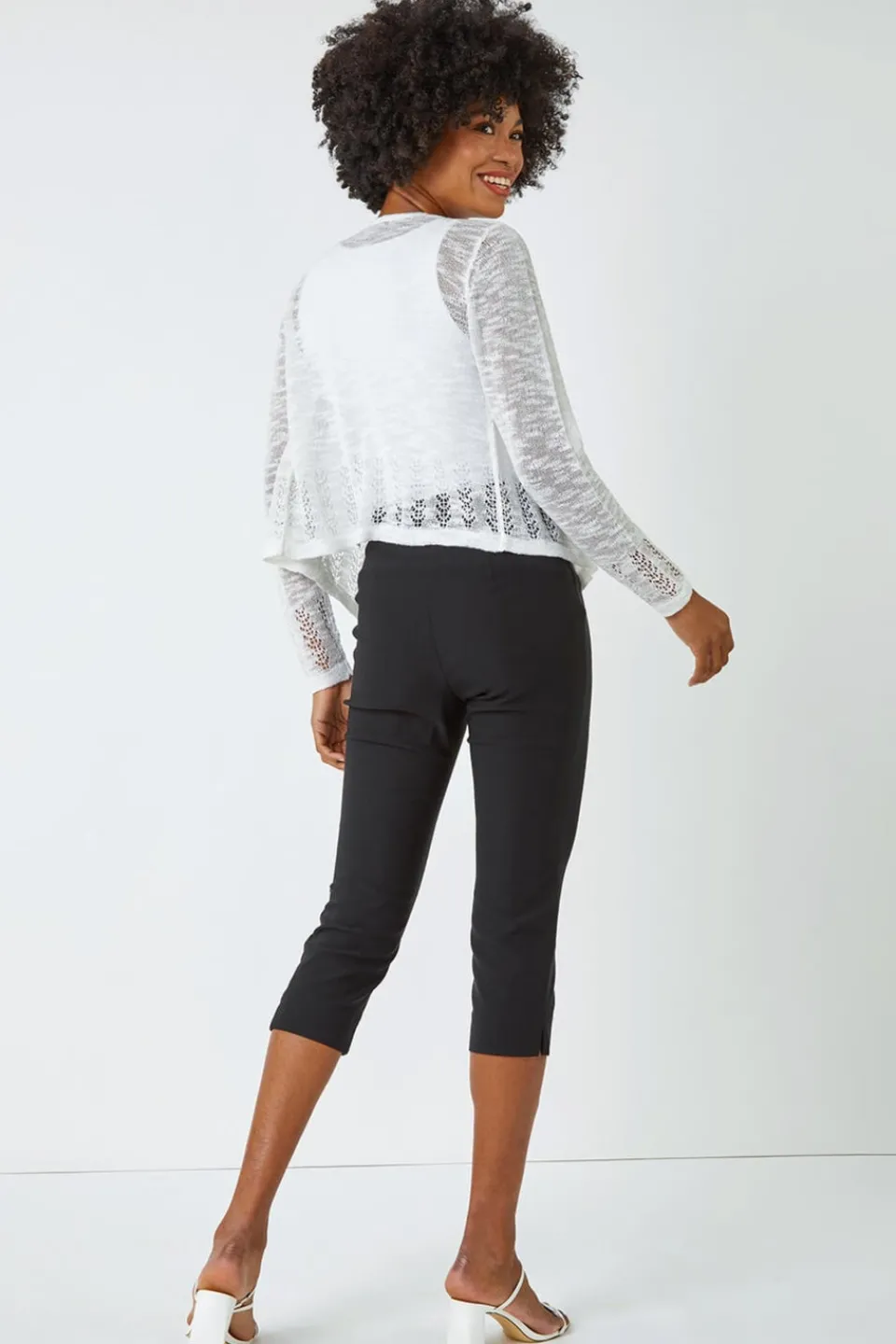 Tops>Roman Lightweight Knitted Shrug Ivory