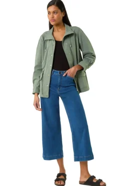 Coats & Jackets>Roman Buttoned Safari Jacket Khaki