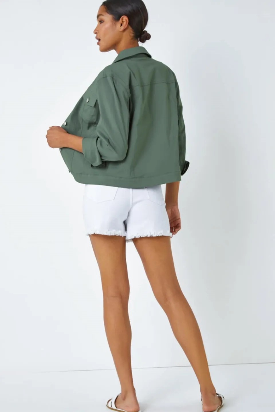Coats & Jackets>Roman Stretch Pocket Detail Jacket Khaki